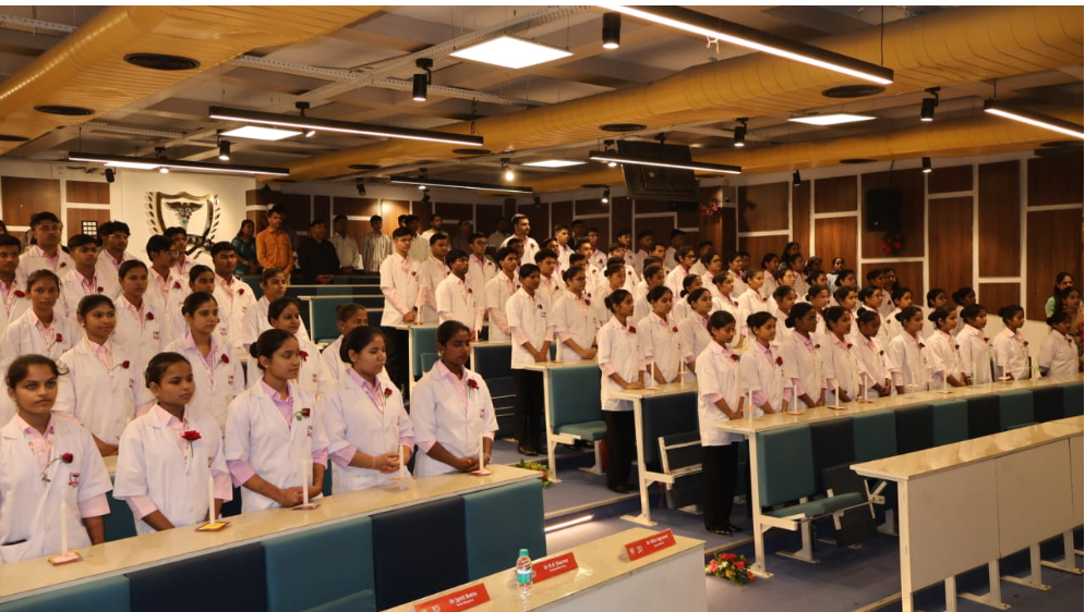 Santosh College of Nursing Observes Lamplighting Ceremony for GNM and BSc Batch 22