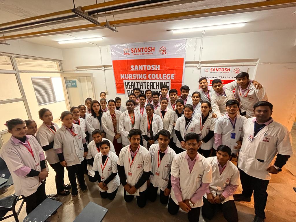 Child Health Nursing department of SANTOSH NURSING COLLEGE organized health teaching program